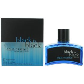 Black is Black Aqua Essence by NuParfums, 3.4 oz EDT Spray for Men