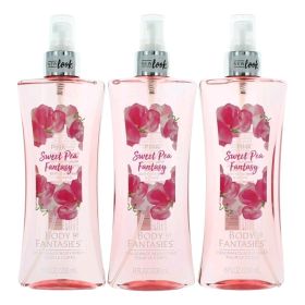 Pink Sweet Pea Fantasy by Body Fantasies, 3 Pack 8oz Fragrance Body Spray women