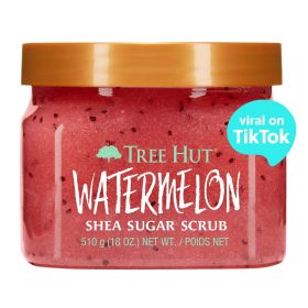 Tree Hut Watermelon Shea Sugar Exfoliating and Hydrating Body Scrub, 18 oz.