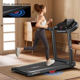 Home Folding Treadmill with Pulse Sensor, 2.5 HP Quiet Brushless, 7.5 MPH, 265 LBS Capacity