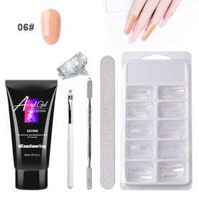 Painless Extension Gel Nail Art Without Paper Holder Quick Model Painless Crystal Gel Set (Option: 6 Color)