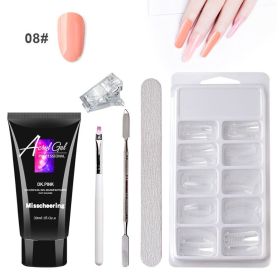 Painless Extension Gel Nail Art Without Paper Holder Quick Model Painless Crystal Gel Set (Option: 8 Color)