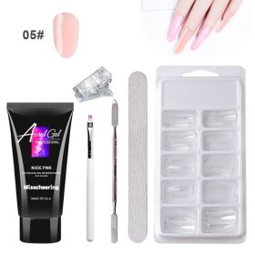 Painless Extension Gel Nail Art Without Paper Holder Quick Model Painless Crystal Gel Set (Option: 5 Color)