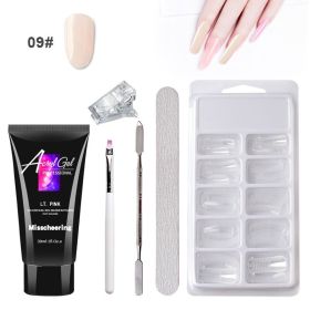 Painless Extension Gel Nail Art Without Paper Holder Quick Model Painless Crystal Gel Set (Option: 9 Color)