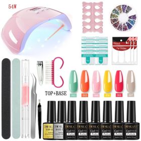 Nail Gel Kit Professional Nail Set With 120W/54W UV Nail Lamp And Nail Drill For All Drying Gel Nail Polish Manicure Set (Color: YH04-4)