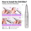 Portable Nail Drill Machine Professional 45000RPM, Rechargeable Electric Nail Drill Machine for Acrylic Nail Gel Polish Removal